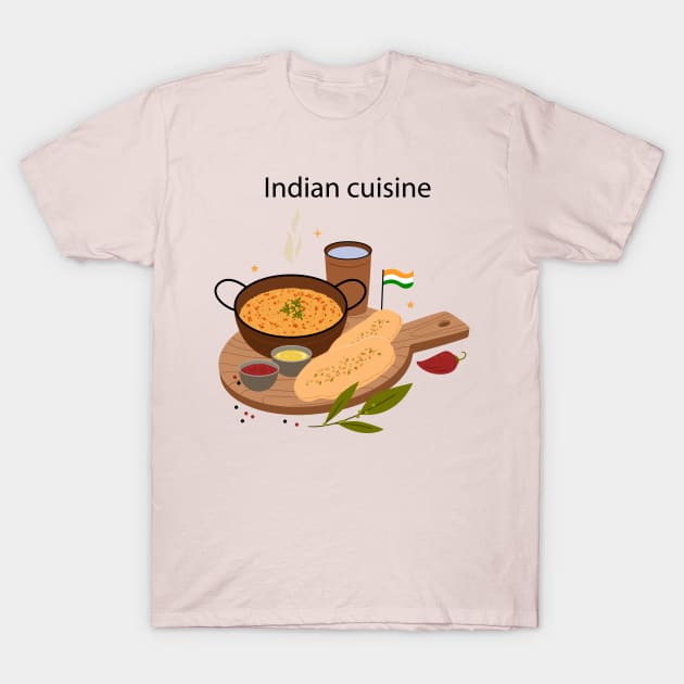 Indian Cuisine Concept T-Shirt by Mako Design 